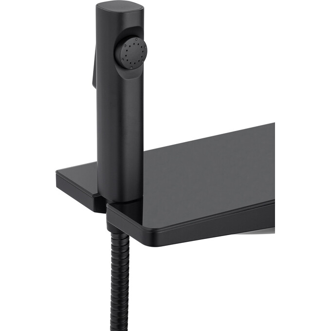 Душевая система Kroner KRP Armada SCH066 (Armada-SCH066, черная матовая, с полкой, каскадным изливом и гигиеническим душем), Цвет производителя: черный матовый, фото 8