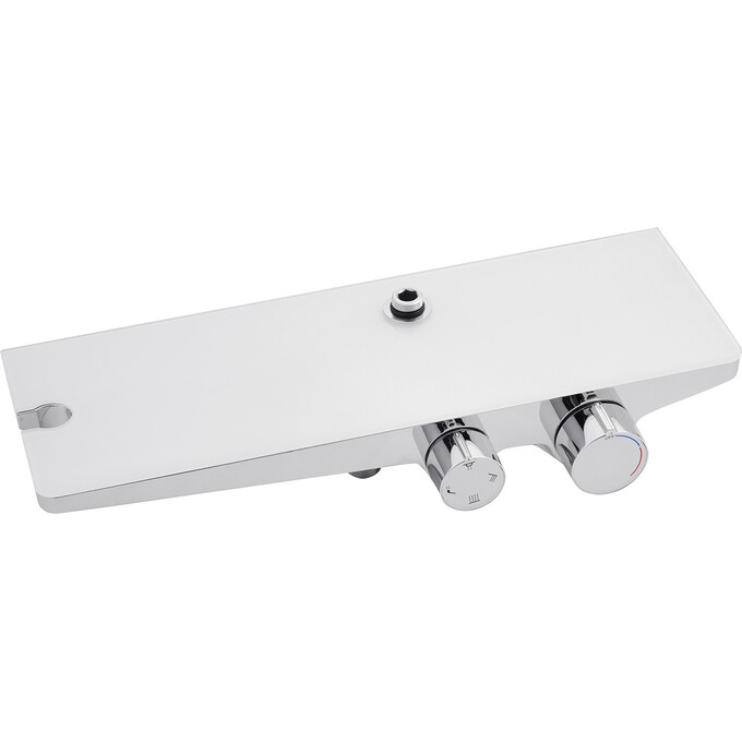 Душевая система Kroner KRP Armada W066 (Armada-W066, хром/белый, с полкой, каскадным изливом и гигиеническим душем), Цвет производителя: хром, белый, фото 3