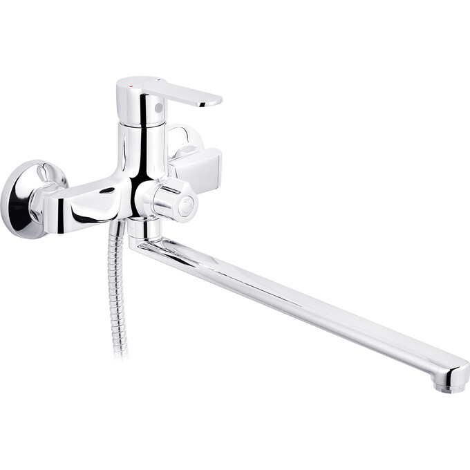 Змішувач для ванни Kroner KRP Bremen C070 (з лійкою та шлангом), фото 