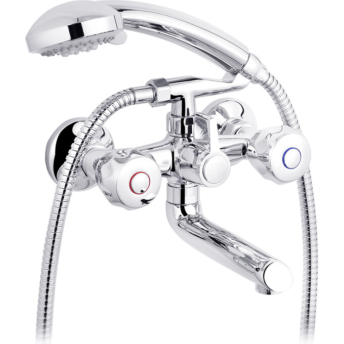 Змішувач для ванни Kroner KRP Hamburg C060 (з лійкою та шлангом), фото 