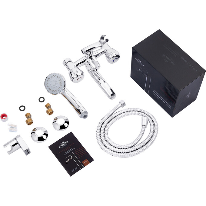 Змішувач для ванни Kroner KRP Hamburg C060 (з лійкою та шлангом), фото , изображение 7