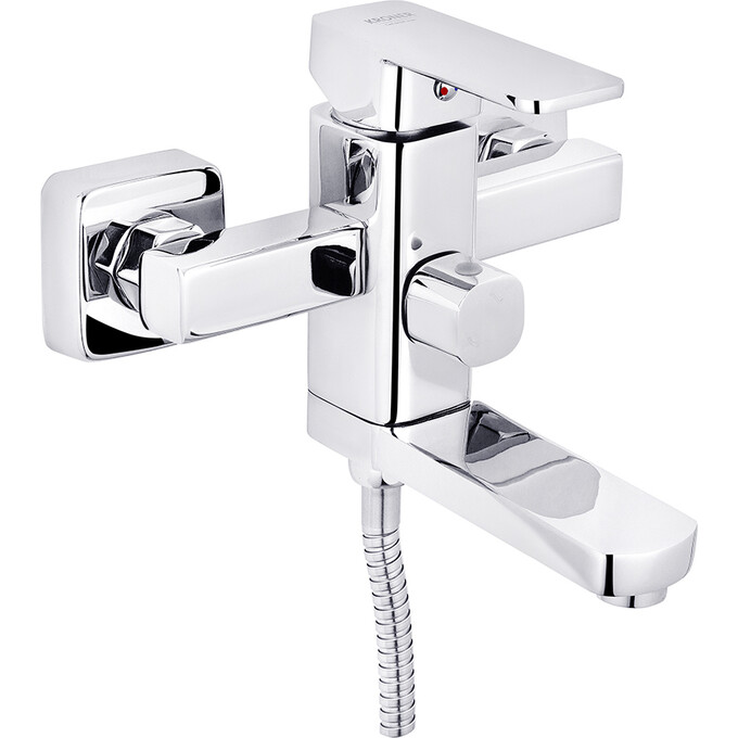 Змішувач для ванни Kroner KRP Ems C060 (з лійкою та шлангом), фото 