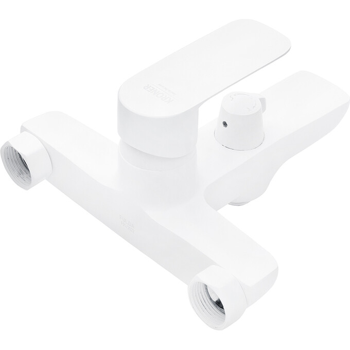 Змішувач для ванни Kroner KRP Fulda W060 (білий матовий, з лійкою та шлангом), фото , изображение 3