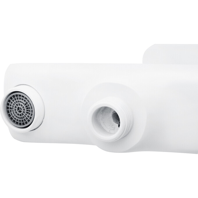 Змішувач для ванни Kroner KRP Fulda W060 (білий матовий, з лійкою та шлангом), фото , изображение 5