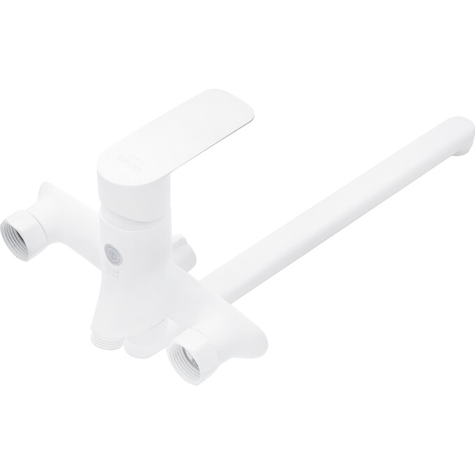 Змішувач для ванни Kroner KRP Fulda W070 (білий матовий, з лійкою та шлангом), фото , изображение 3