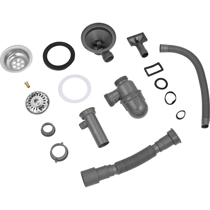 Кухонна мийка Kroner KRP Satin 5745 (Satin-574508180, 57x45 см, 0.8 мм, з сифоном), Тип поверхні: сатин (матовая), фото , изображение 12