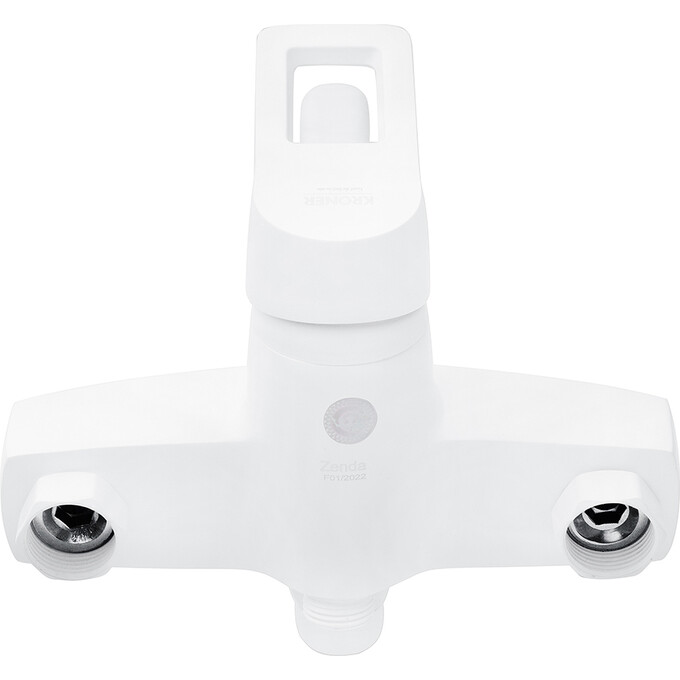 Змішувач для ванни Kroner KRP Zenda W070 (білий матовий, з лійкою та шлангом), фото , изображение 4