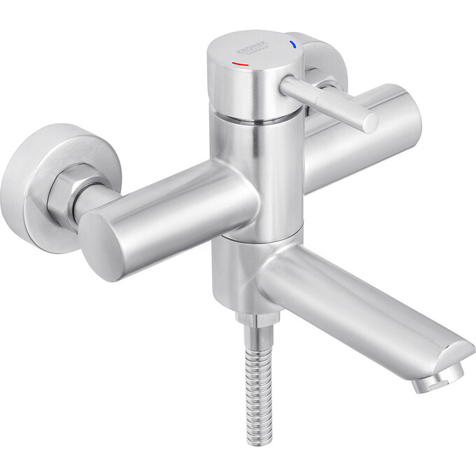 Смеситель для ванны Kroner KRP Edelstahl Klassisch ESG060 (нержавейка, с лейкой и шлангом), фото 3