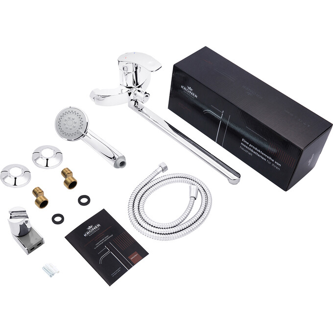 Змішувач для ванни Kroner KRP Konstante C070 (з лійкою та шлангом), фото , изображение 7