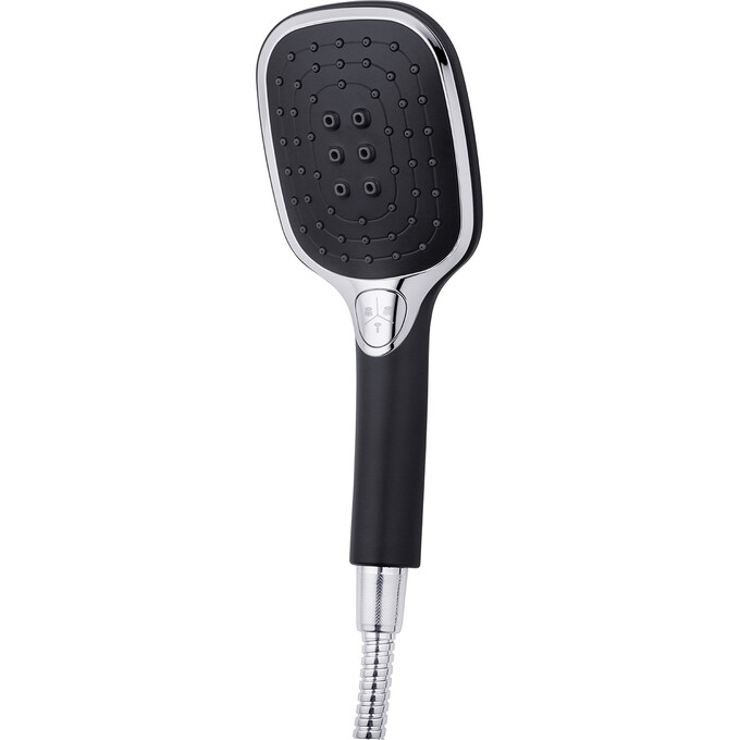 Змішувач для ванни Kroner KRP Essen SCH060 (чорний матовий/хром, з лійкою та шлангом), Колір виробника: чорний матовий, хром, фото , изображение 7