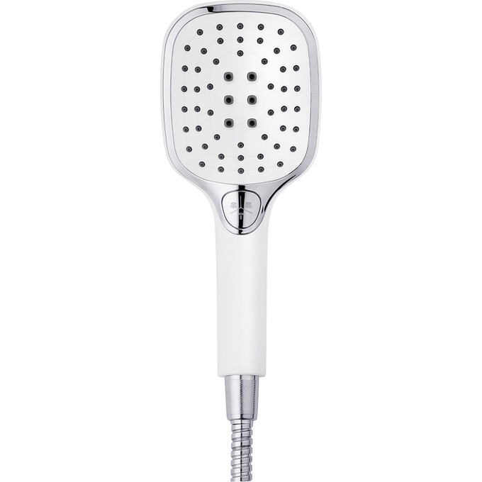 Змішувач для ванни Kroner KRP Essen W060 (білий матовий/хром, з лійкою та шлангом), Колір виробника: білий матовий, хром, фото , изображение 4