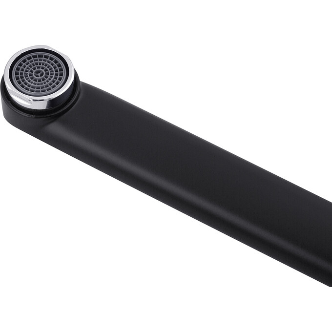 Смеситель для ванны Kroner KRP Essen SCH070 (черный матовый/хром, с лейкой и шлангом), Цвет производителя: черный матовый, хром, фото 4