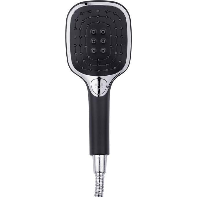 Смеситель для ванны Kroner KRP Essen SCH070 (черный матовый/хром, с лейкой и шлангом), Цвет производителя: черный матовый, хром, фото 5