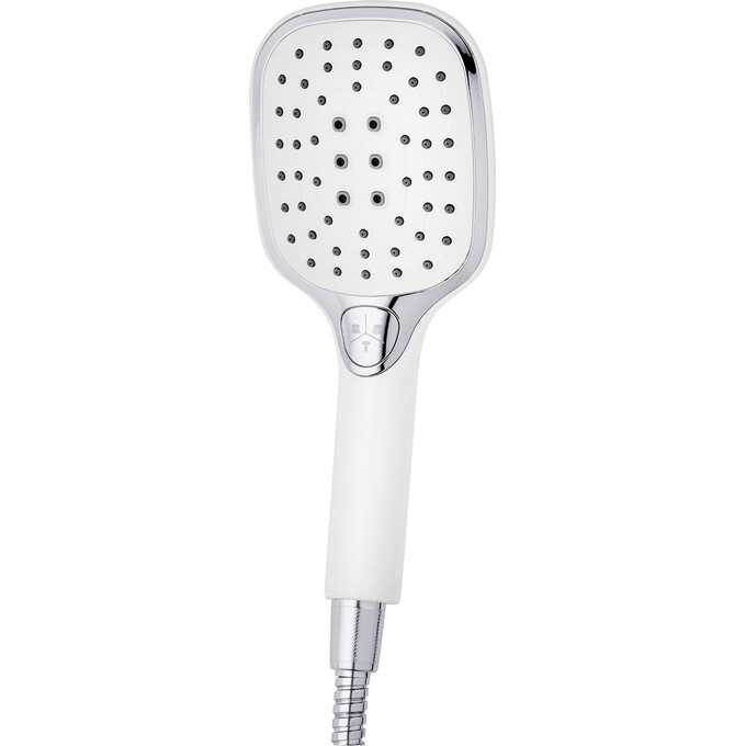 Смеситель для ванны Kroner KRP Essen W070 (белый матовый/хром, с лейкой и шлангом), Цвет производителя: белый матовый, хром, фото 3