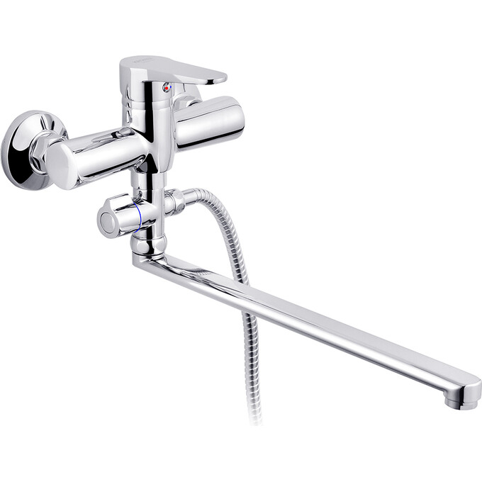 Змішувач для ванни Kroner KRP Elbe C072 (з лійкою та шлангом), фото 