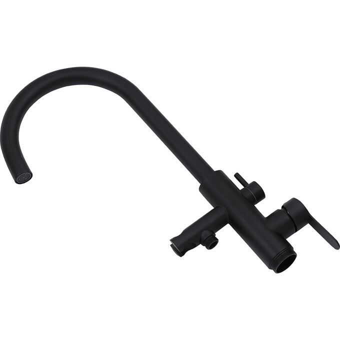 Змішувач для ванни Kroner KRP Edelstahl Klassisch SCH077 (чорний матовий, підлоговий), Колір виробника: чорний матовий, фото , изображение 4