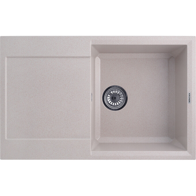 Кухонная мойка Kroner KRP Komposit COL 7850 (KompositCOL-7850, бежевая, 78x50 см, с сифоном), Цвет производителя: бежевый, фото 