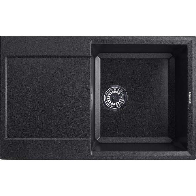 Кухонная мойка Kroner KRP Komposit GRB 7850 (KompositGRB-7850, графит, 78x50 см, с сифоном), Цвет производителя: графит, фото 