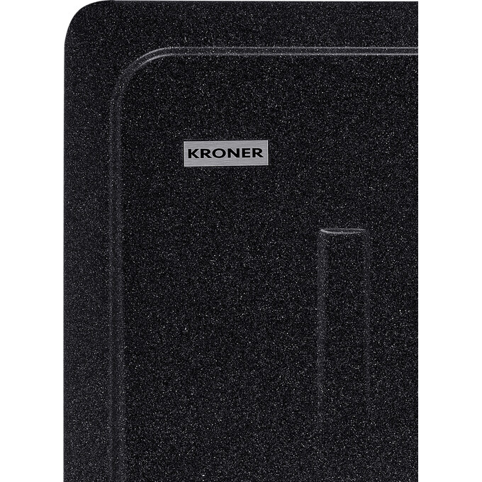 Кухонна мийка Kroner KRP Komposit SCH 6243 (KompositSCH-6243, чорна, 62x43 см, із сифоном), Колір виробника: чорний, фото , изображение 6