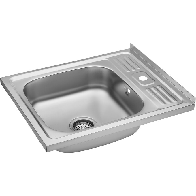 Мойка для кухни Kroner KRP Satin 6050 (Satin-6050, 50x60 см, 0.6 мм, с сифоном), Доступные размеры: 50 x 60, Тип поверхности: сатин (матовая), фото 2