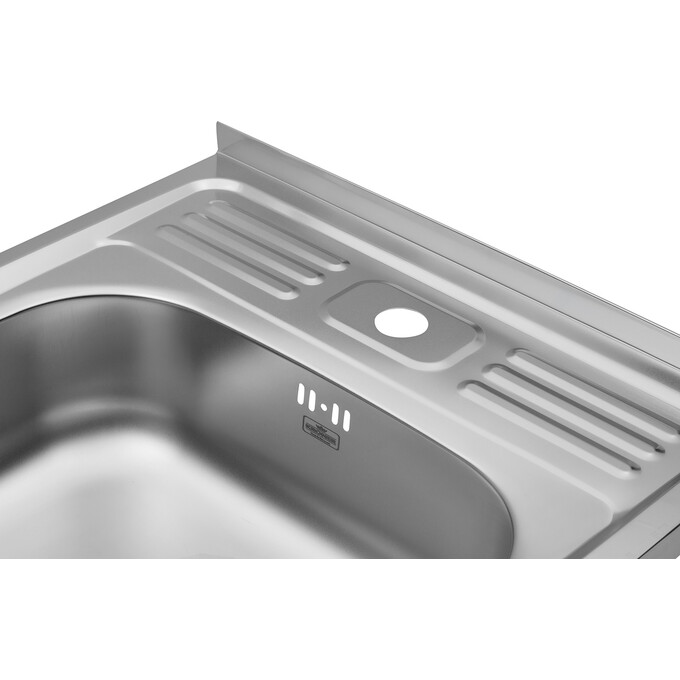 Мойка для кухни Kroner KRP Satin 6050 (Satin-6050, 50x60 см, 0.6 мм, с сифоном), Доступные размеры: 50 x 60, Тип поверхности: сатин (матовая), фото 3