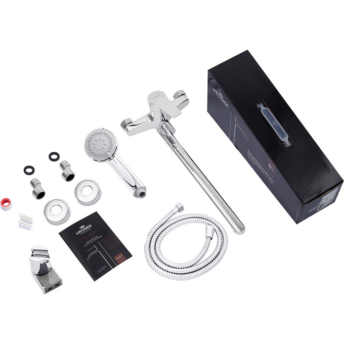 Змішувач для ванни Kroner KRP Hagen C070 (з лійкою та шлангом), фото , изображение 7