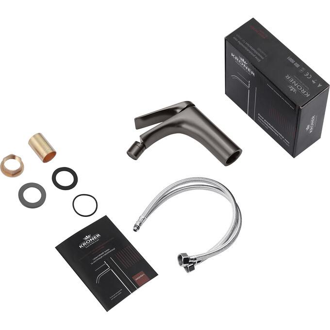 Смеситель для биде Kroner KRP Graz GRP020 (графит), фото 6