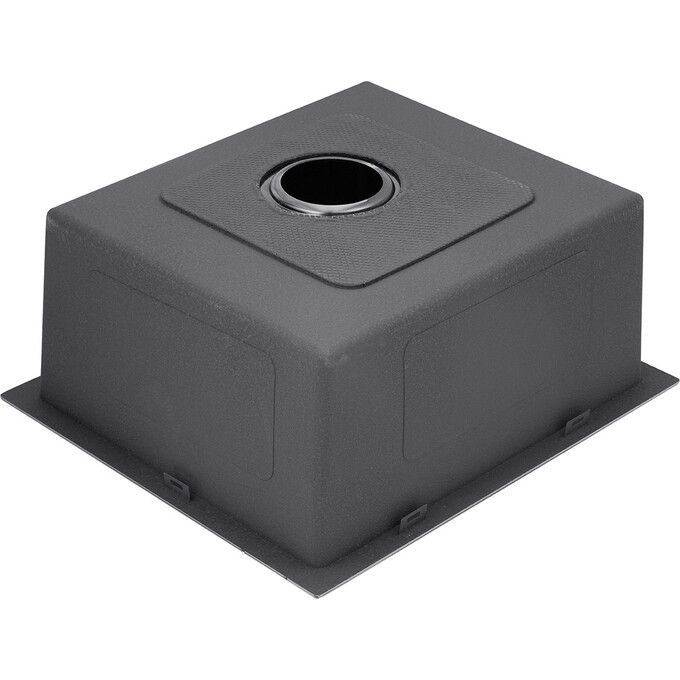 Кухонная мойка Kroner KRP Schwarze 4545HM PVD (Schwarze-4545HM, 45x45 см, 3.0/1.0 мм, с коландером и сифоном), Доступные размеры: 45 x 45, фото 5