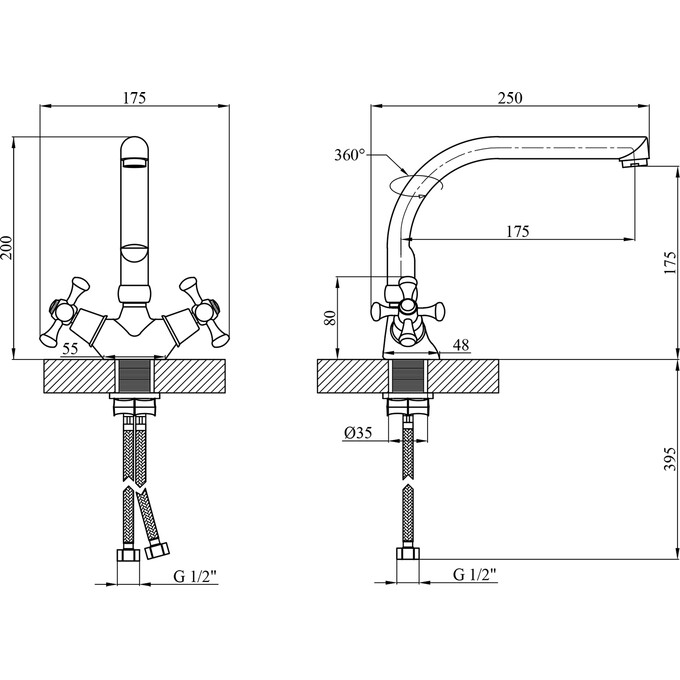 Смеситель для кухни Kroner KRM Rhein C033, фото 7