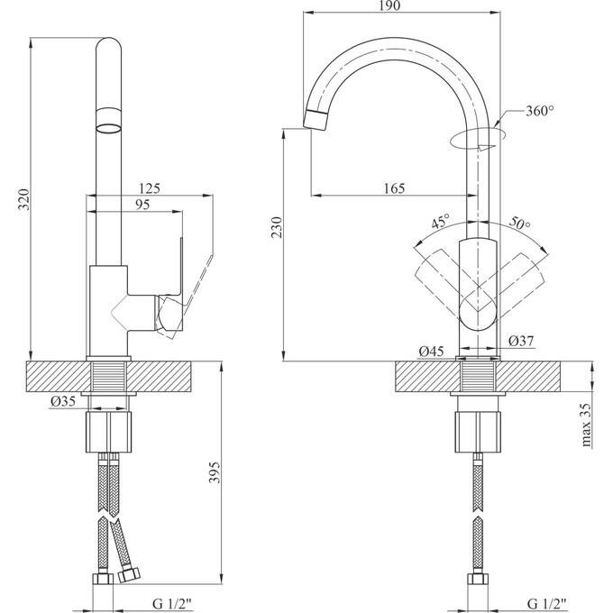 Смеситель для кухни Kroner KRM Main C030, фото 9