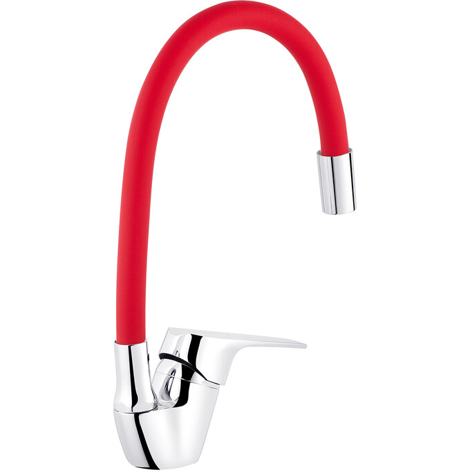 Смеситель для кухни Kroner KRM Odra C032RED (хром/красный), Цвет производителя: хром, красный, фото 2