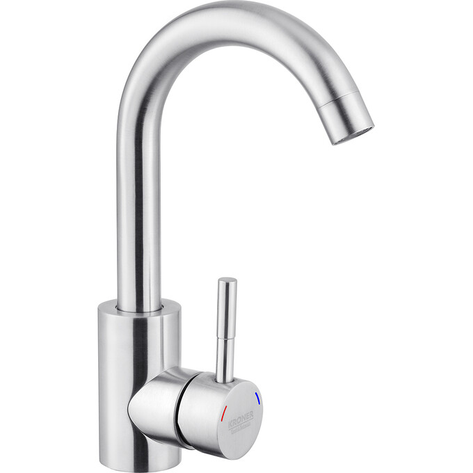 Смеситель для умывальника Kroner KRP Edelstahl Klassisch ESG011 (нержавейка), фото 