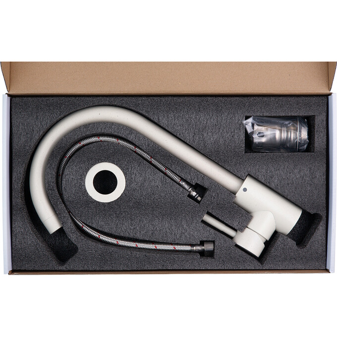 Смеситель для кухни Kroner KRP Edelstahl Klassisch WEI035 (белый матовый), Цвет производителя: белый матовый, фото 9