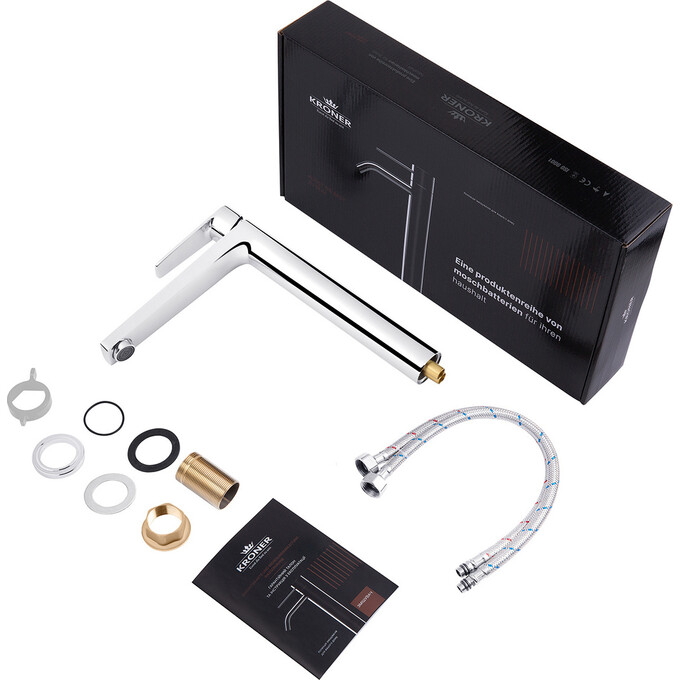 Смеситель для умывальника Kroner KRP Eifel C010-3 (высокий), фото 6