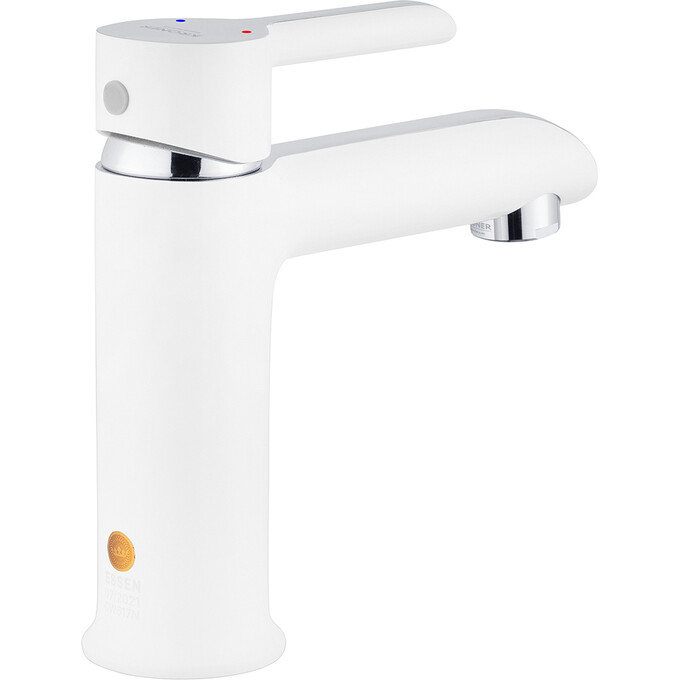 Смеситель для умывальника Kroner KRP Essen W010 (белый матовый/хром), Цвет производителя: белый матовый, хром, фото 2