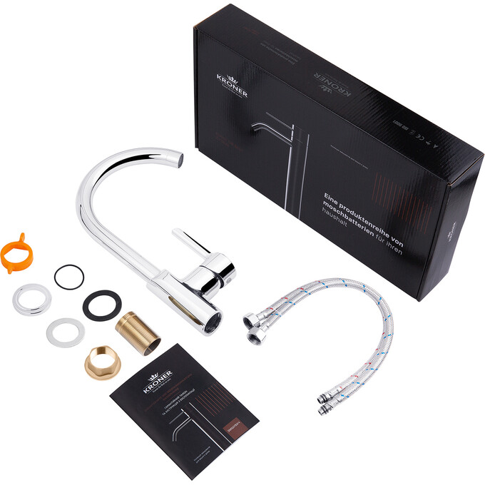 Смеситель для кухни Kroner KRP Essen C030 (хром), Цвет производителя: хром, фото 7