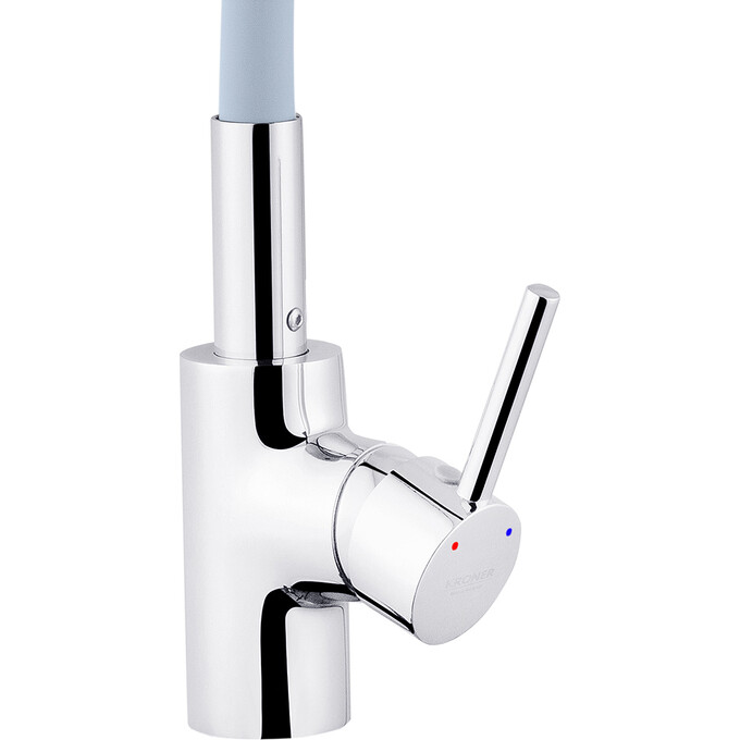 Смеситель для кухни Kroner KRP Küche C031GRA (хром/серый, с гибким изливом), Цвет производителя: хром, серый, фото 6