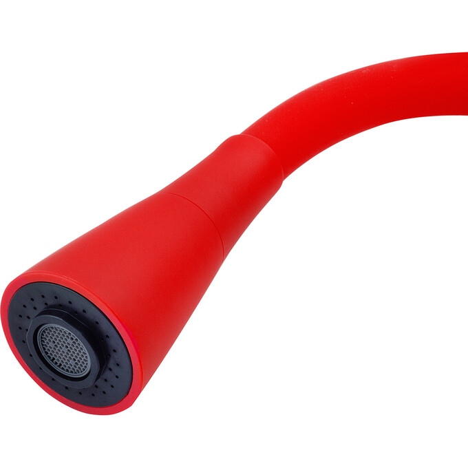 Смеситель для кухни Kroner KRP Küche C031RED (хром/красный, с гибким изливом), Цвет производителя: хром, красный, фото 7