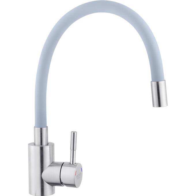 Смеситель для кухни Kroner KRP Edelstahl Klassisch ESG035GRA (нержавейка/серый, c гибким изливом), Цвет производителя: нержавейка, серый, фото 