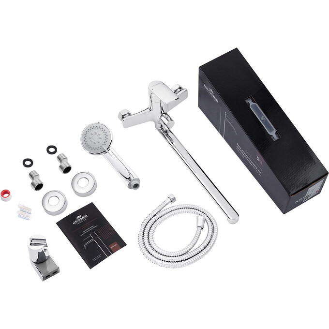 Смеситель для ванны Kroner KRP Dorn C070 (с лейкой и шлангом), фото 7