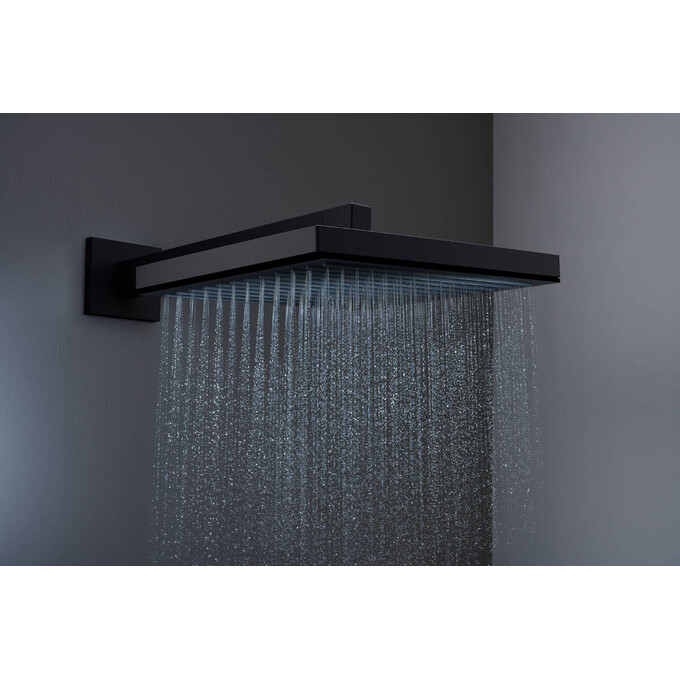 Верхний душ Hansgrohe Pulsify E Black Matt 24330670 (черный матовый, 1 режим струи, с кронштейном), фото 3