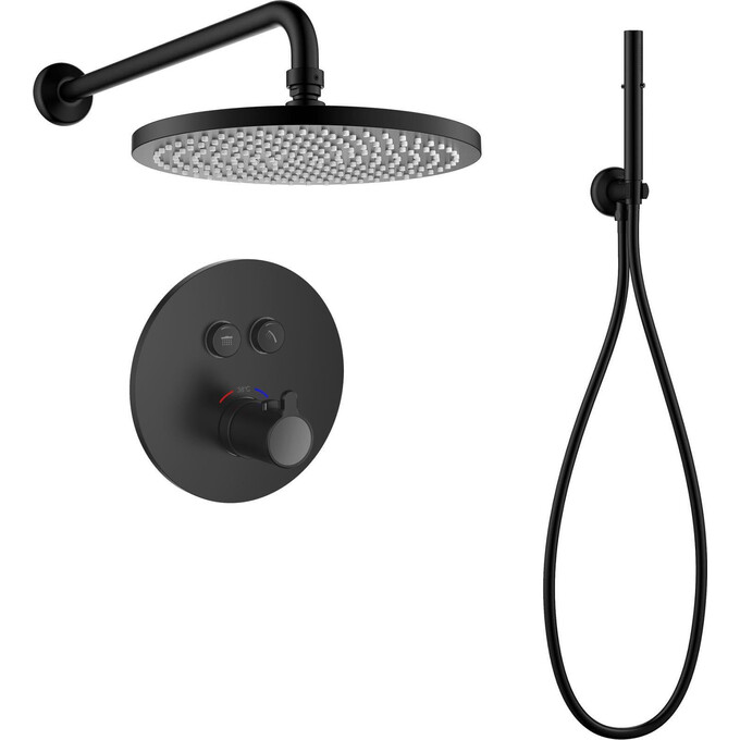 Душевая система с термостатом Imprese Smart Click ZMK101901216 (черная матовая, скрытого монтажа), Цвет производителя: черный матовый, фото 