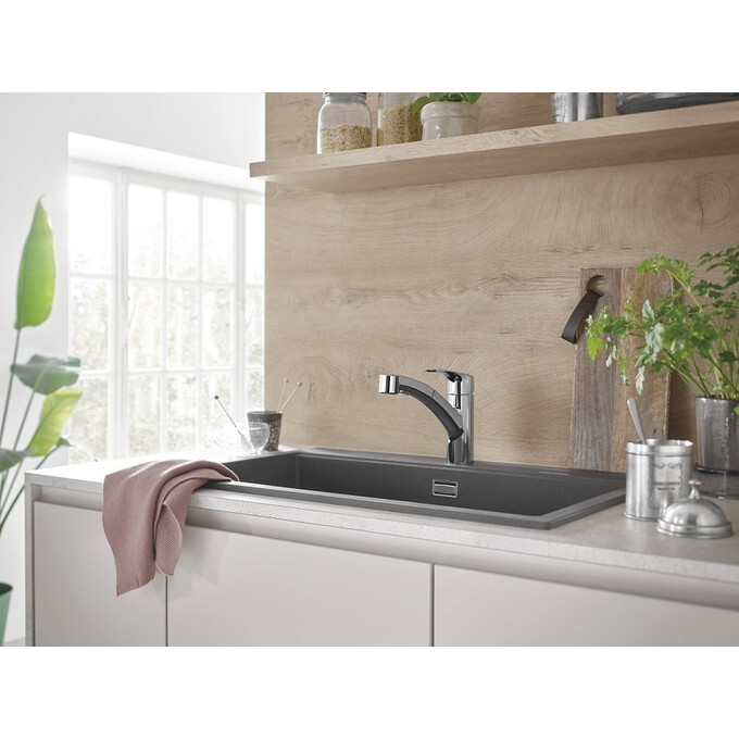 Смеситель для кухни Grohe Eurosmart New Chrome 30305001 (с выдвижной лейкой), фото 7