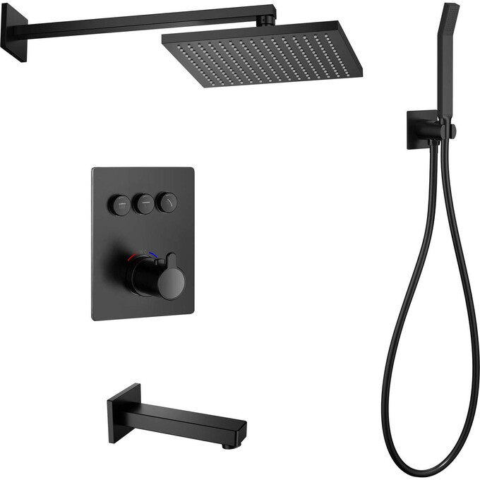 Душевая система с термостатом Imprese Smart Click ZMK101901231 (черная матовая, скрытого монтажа, с изливом), Цвет производителя: черный матовый, фото 
