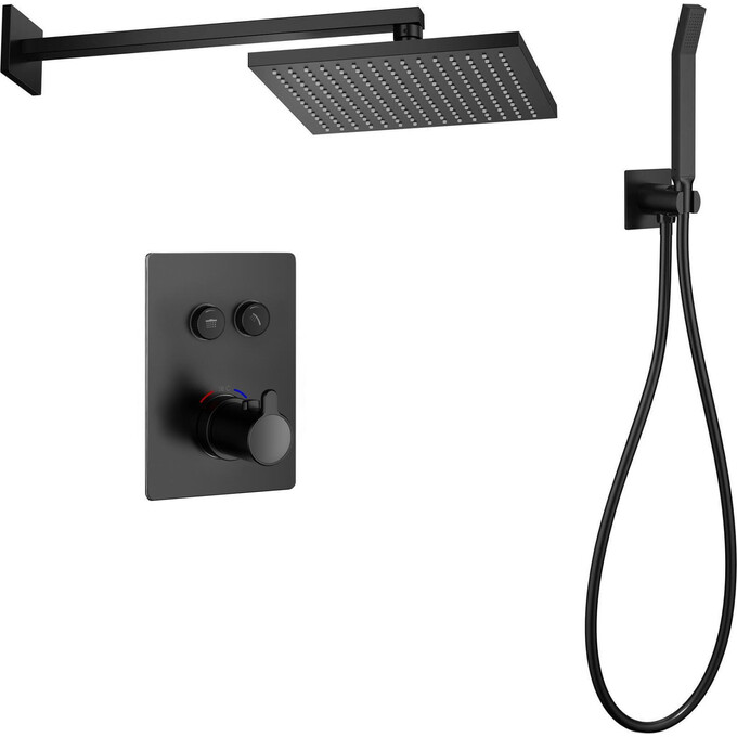 Душевая система с термостатом Imprese Smart Click ZMK101901222 (черная матовая, скрытого монтажа), Цвет производителя: черный матовый, фото 