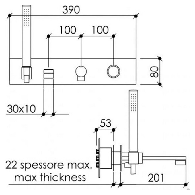 Змішувач для ванни Bonomi 112320, фото , изображение 2