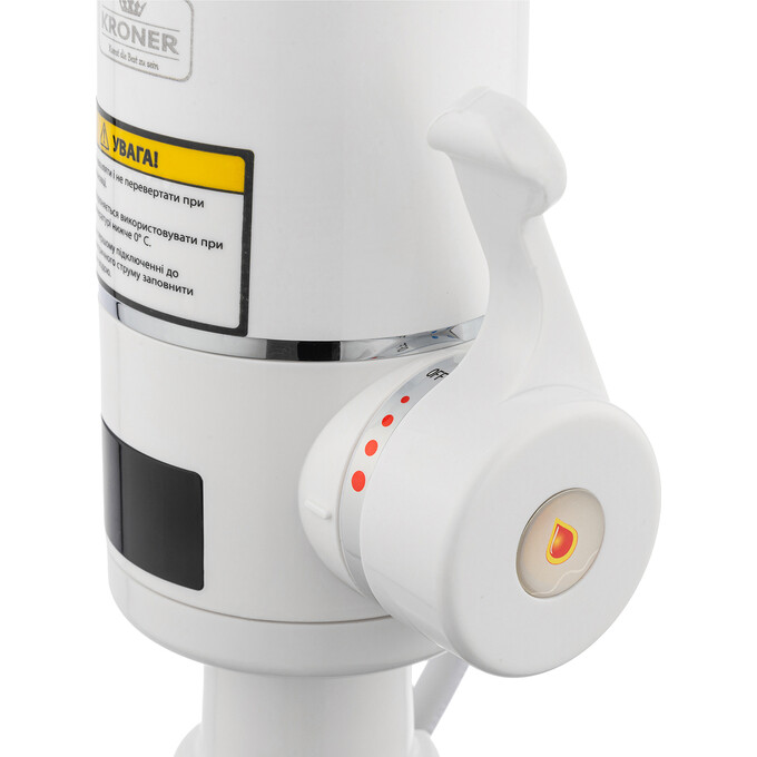 Проточный водонагреватель для кухни Kroner KRM Volt CW090 (белый/хром, с дисплеем и электронагревом 3 кВт), фото 3