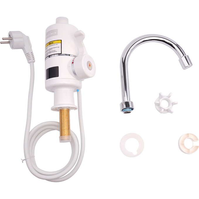 Проточный водонагреватель для кухни Kroner KRM Volt CW090 (белый/хром, с дисплеем и электронагревом 3 кВт), фото 5