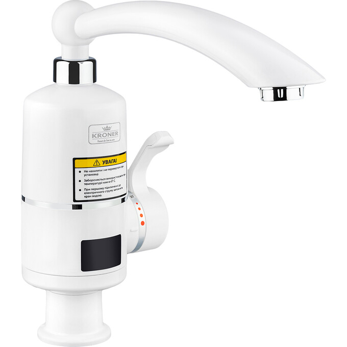 Проточный водонагреватель для кухни Kroner KRM Volt CW092 (белый, с дисплеем и электронагревом 3 кВт), фото 