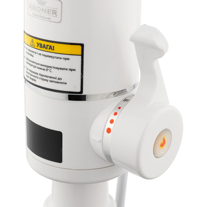 Проточный водонагреватель для кухни Kroner KRM Volt CW092 (белый, с дисплеем и электронагревом 3 кВт), фото 4